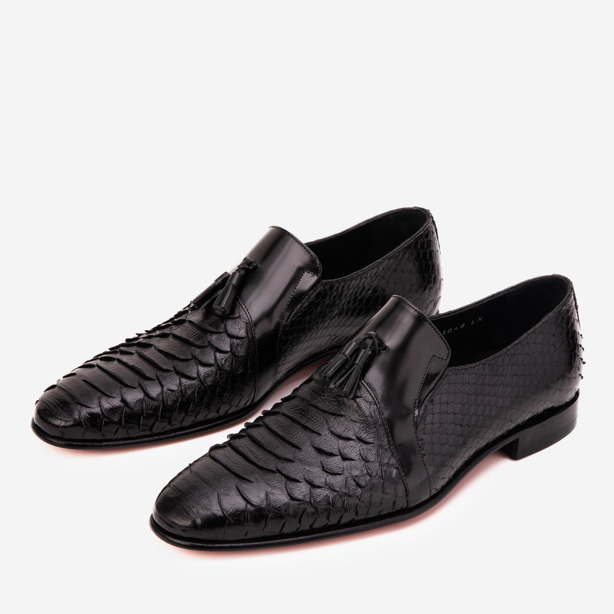 The Noctis Black Genuine Python Leather Men Tassel Loafer