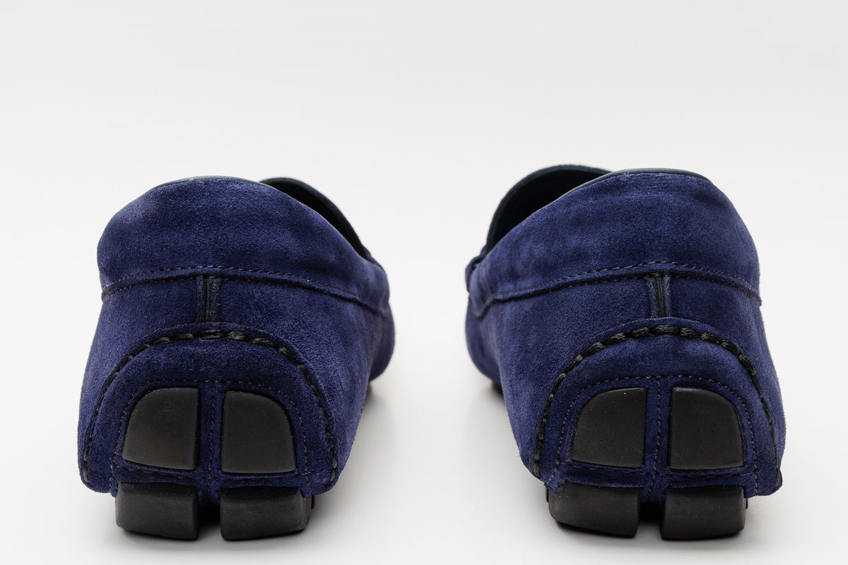 Mocasín Bit Drive de piel de ante azul marino Bari para hombre