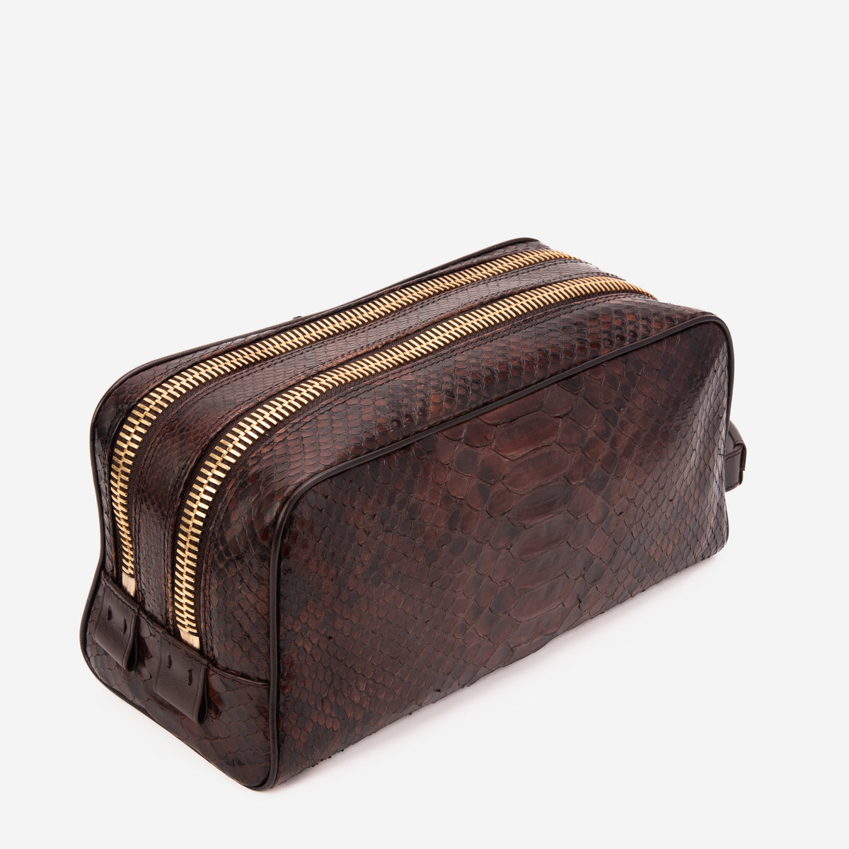 Bolso Essentials para hombre de piel de pitón marrón Belluno