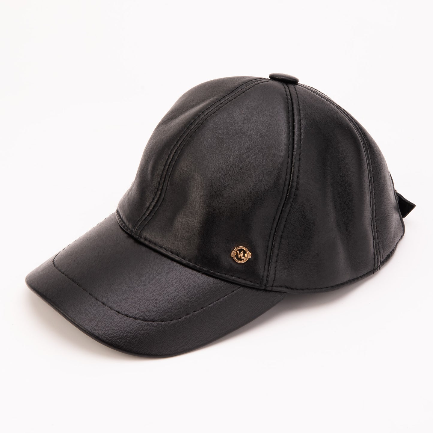 The Vercelli Black Genuine Lambskin Leather Men Cap