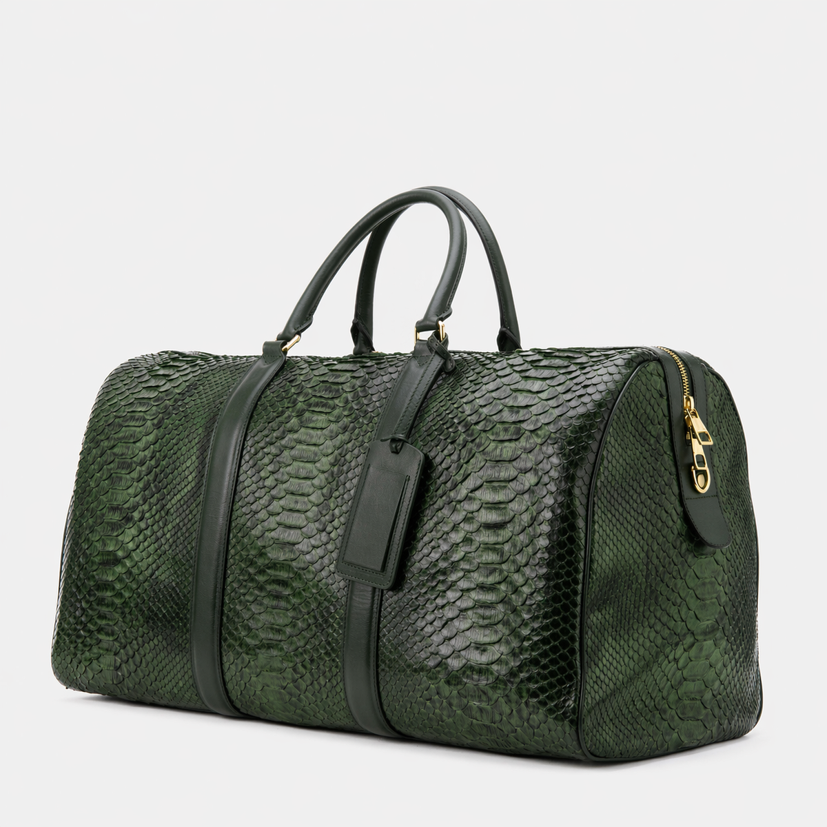 The Velar Bolso de fin de semana de piel de pitón pintado a mano Verde