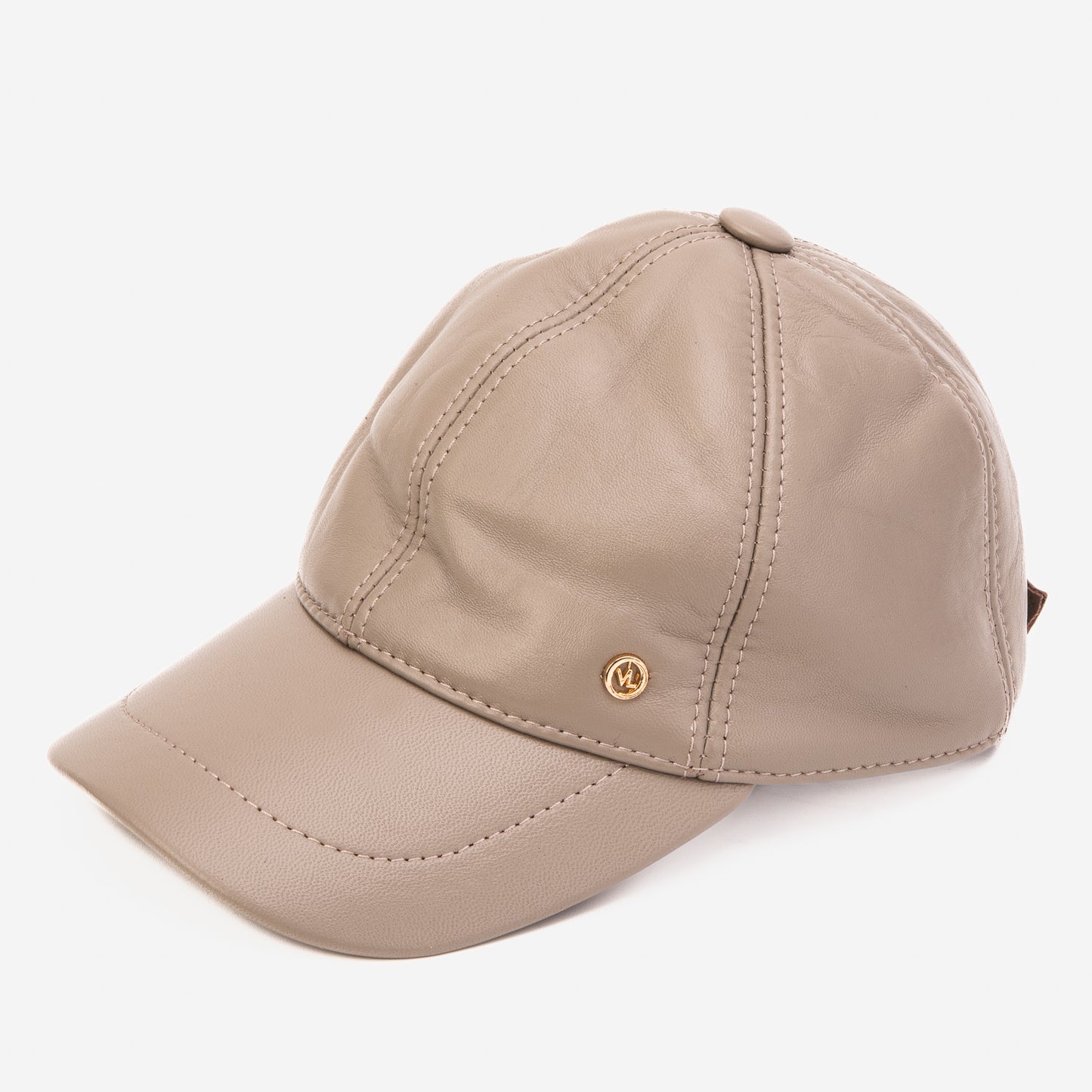 The Vercelli Taupe Genuine Lambskin Leather Men Cap