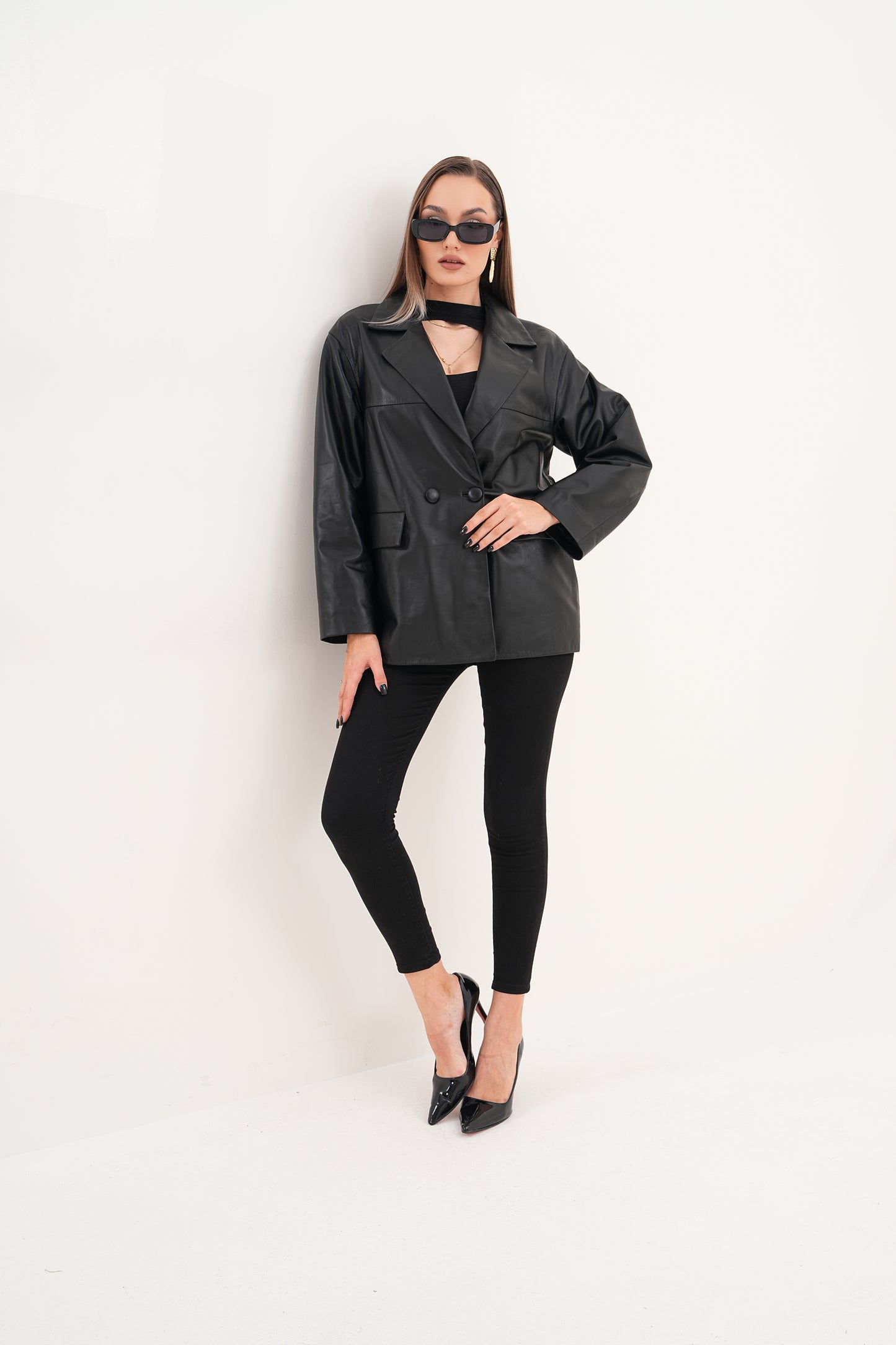 The Viva Chaqueta de Cuero Negra para Mujer