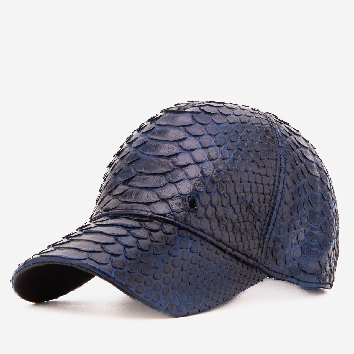 Boss Navy Blue Python Leather Cap - 10