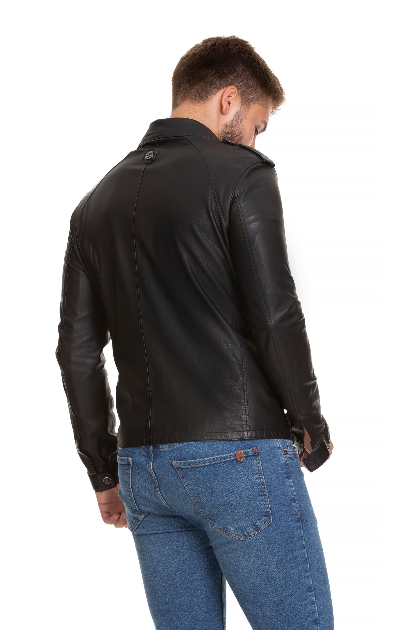La chaqueta de cuero negra para hombre de Sabariego