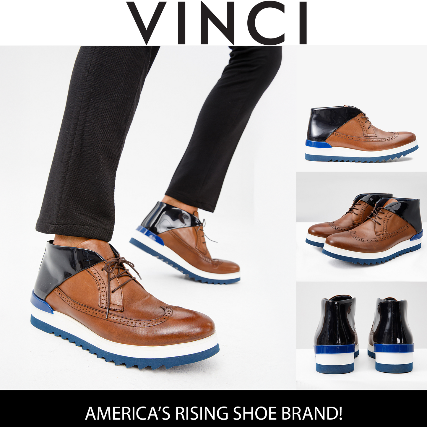 Botín deportivo Chukka Wingtip para hombre de Kagan Tan