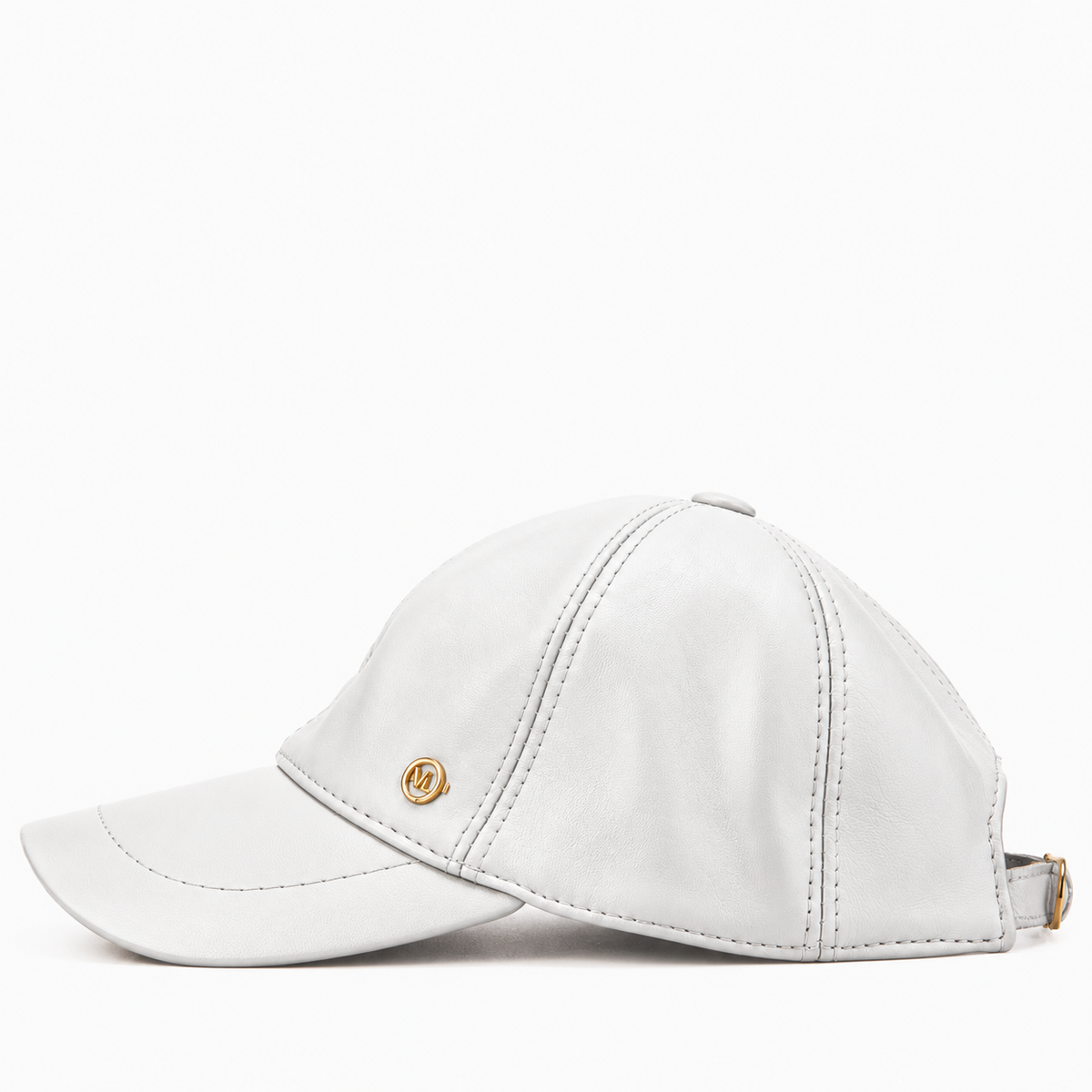 The Vercelli White Genuine Lambskin Leather Men Cap