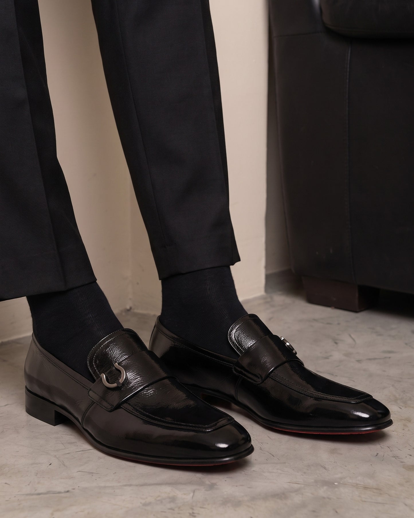 The Blackwell Black Patent Bit Loafer Men Shoe