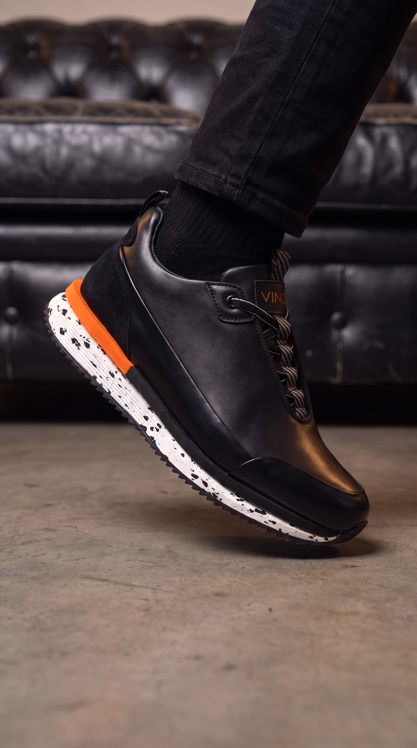 The Milford Black Leather Men Sneaker