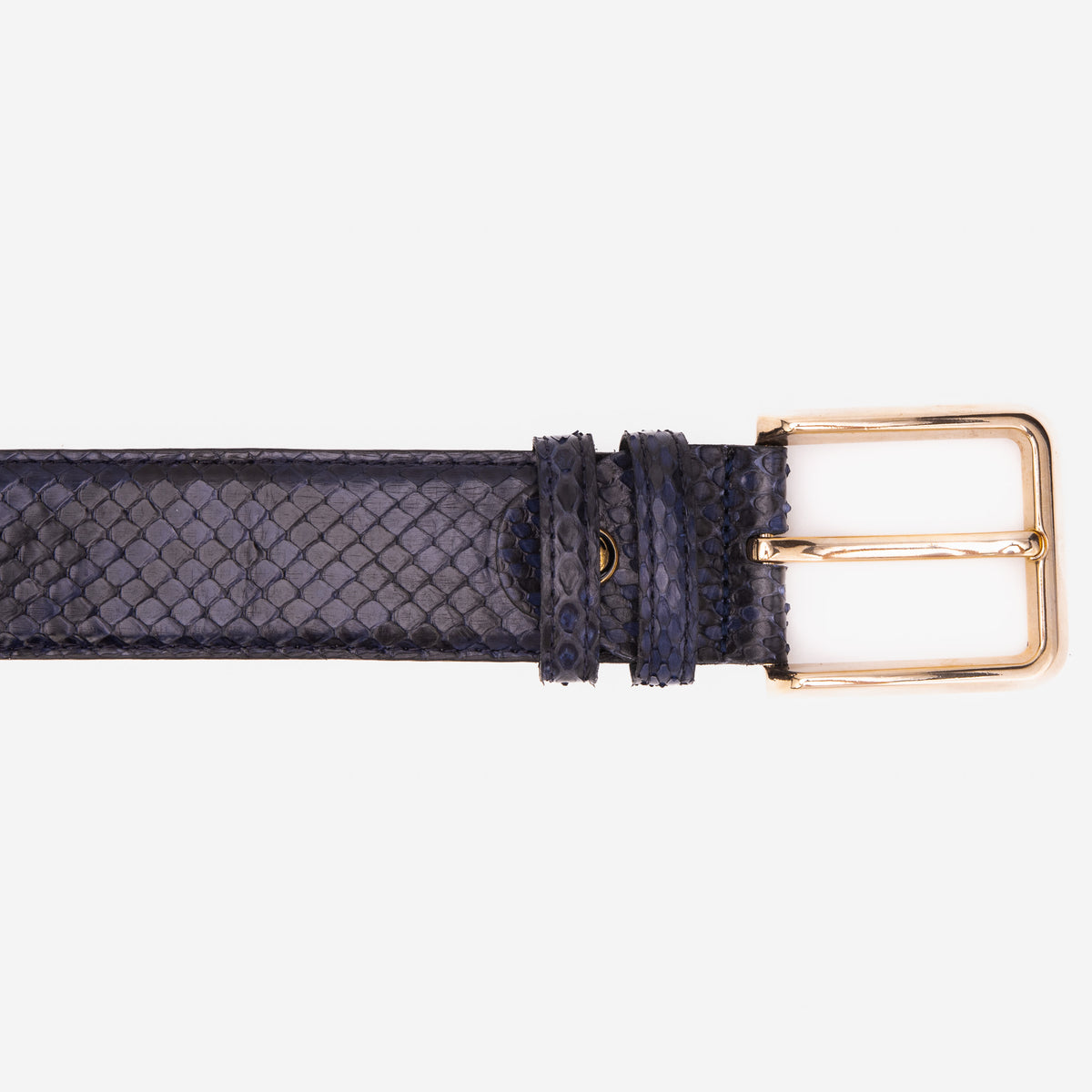 The Boss Dark Navy Blue Pythn Snk Leather Belt