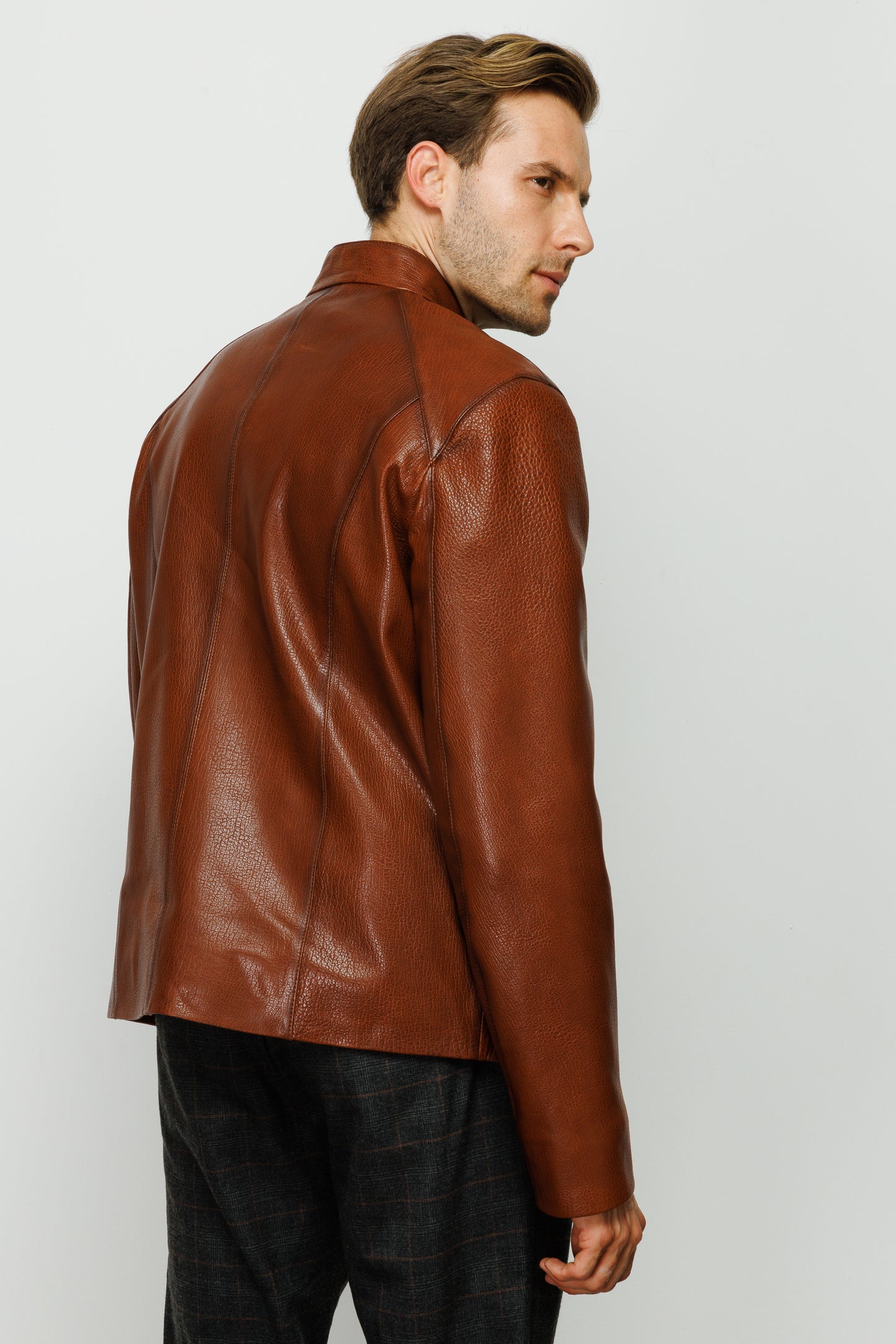 La Chaqueta de Cuero Marrón Blanchard para Hombre