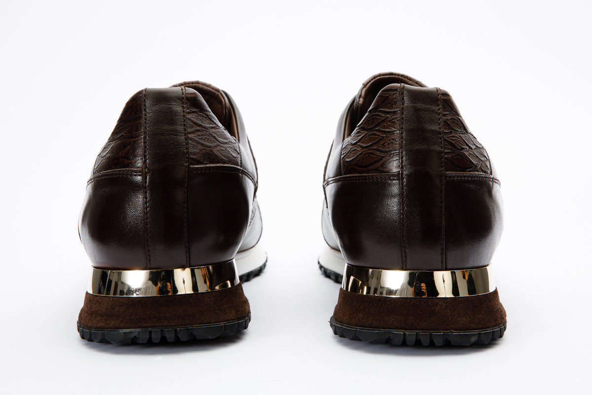 Zapatillas de deporte de cuero marrón Mugla Snk para hombre ¡Venta final!