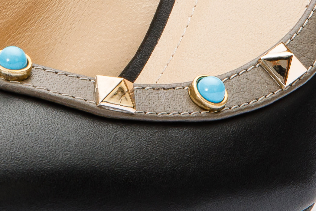 ¡Venta final de zapatos de mujer tipo pump de cuero negro Tikapur!