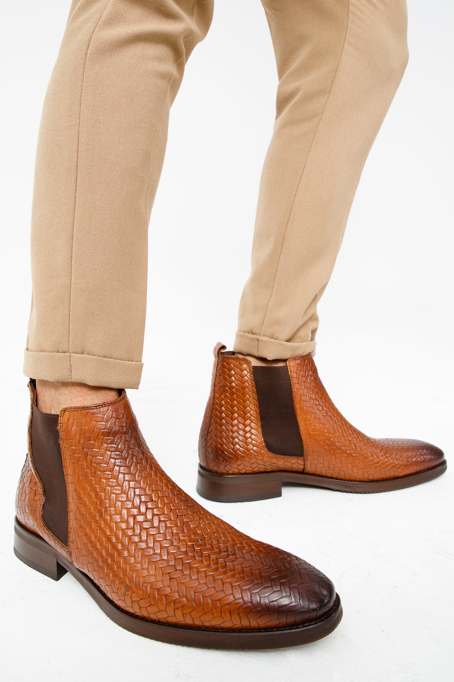 Bota Chelsea de piel color canela Oslo para hombre