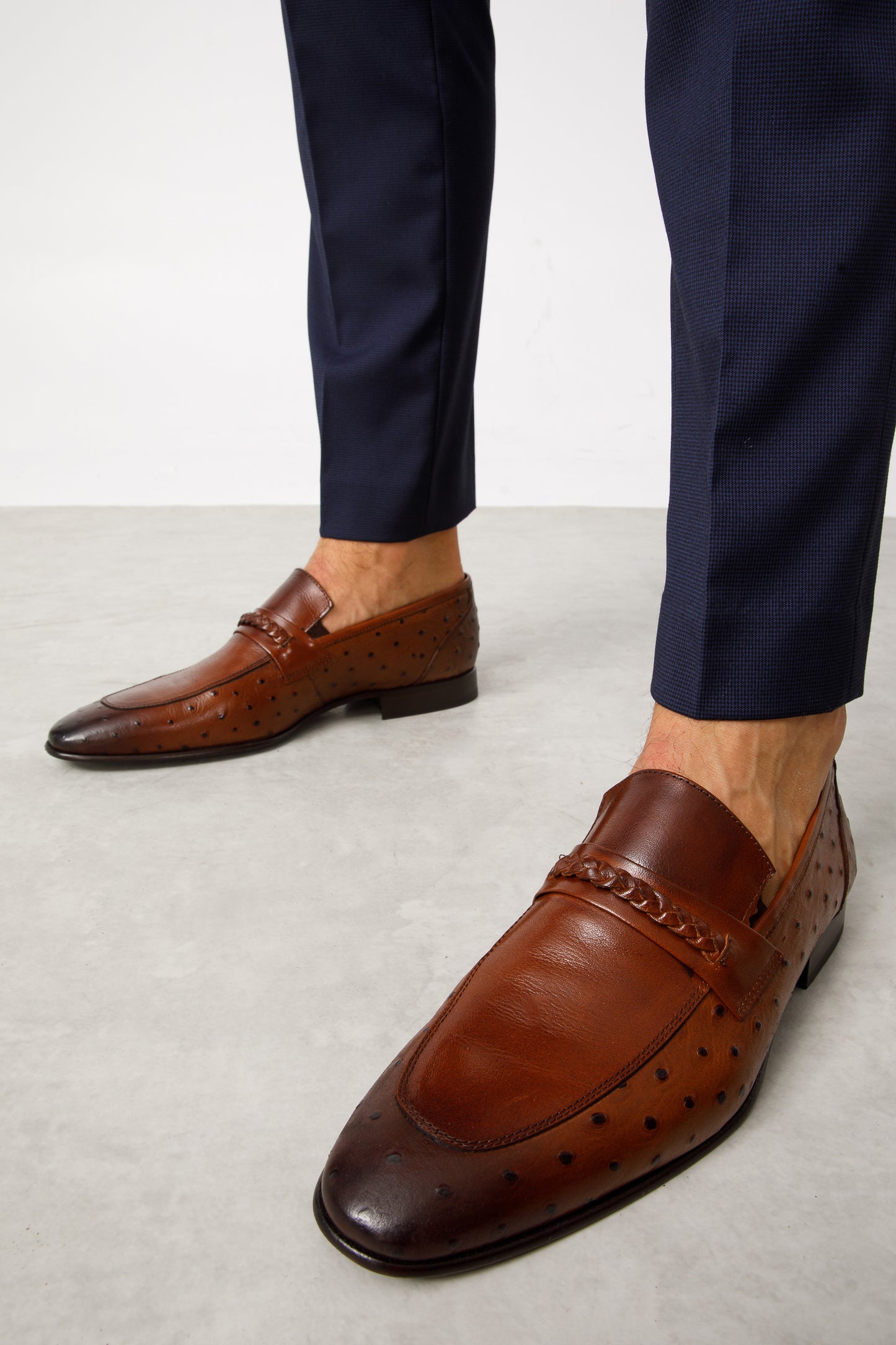 The Johannesburg Brown Leather Dress Loafer Men Shoe