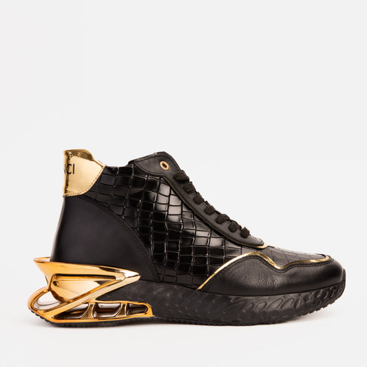 Bellagio Black & Gold High-Top Men Sneaker - 1