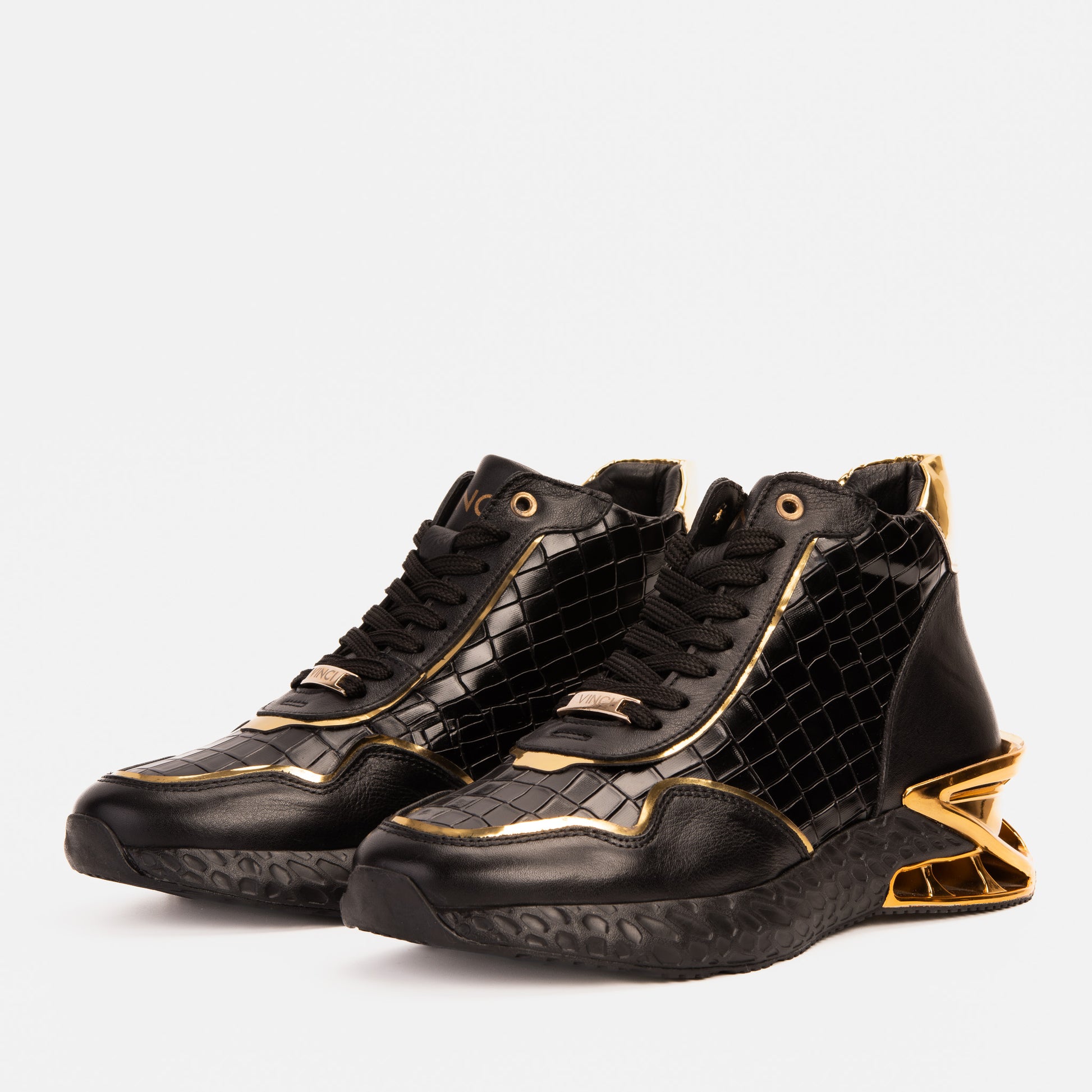 Bellagio Black & Gold High-Top Men Sneaker - 2