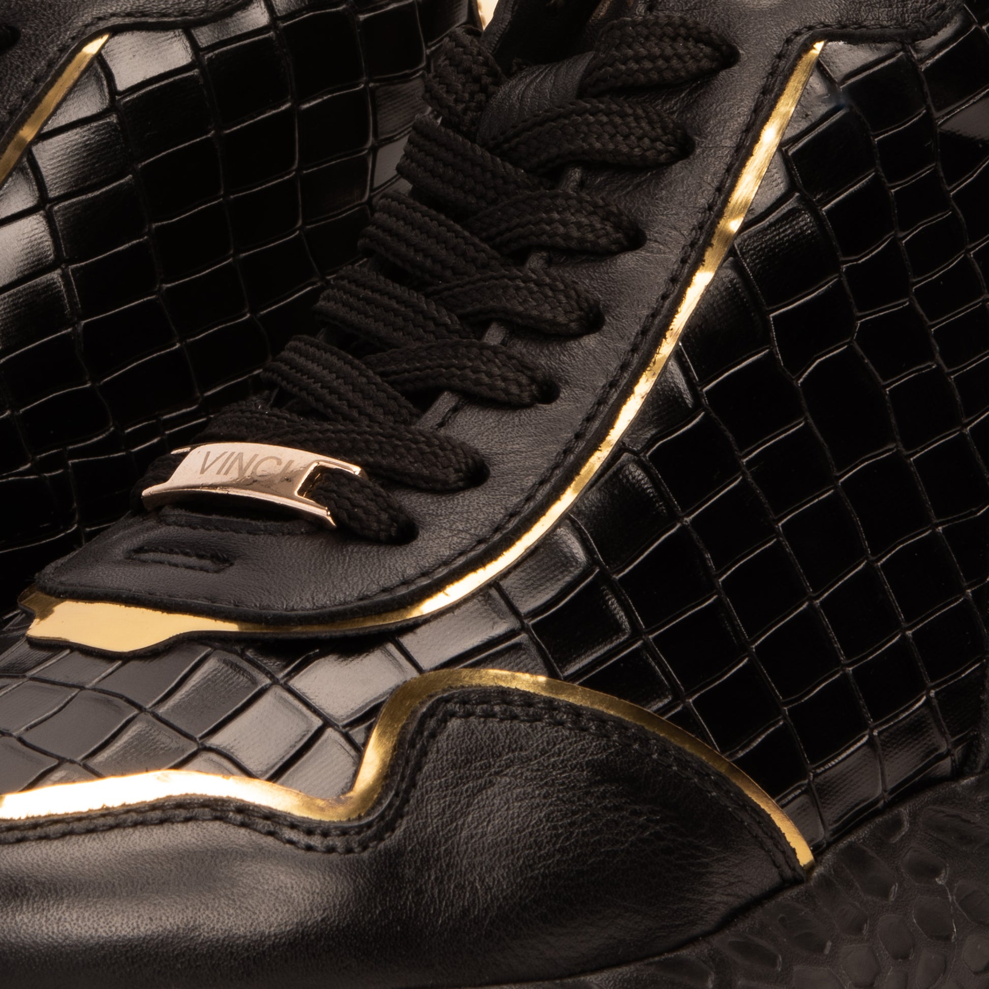 Bellagio Black & Gold High-Top Men Sneaker - 3