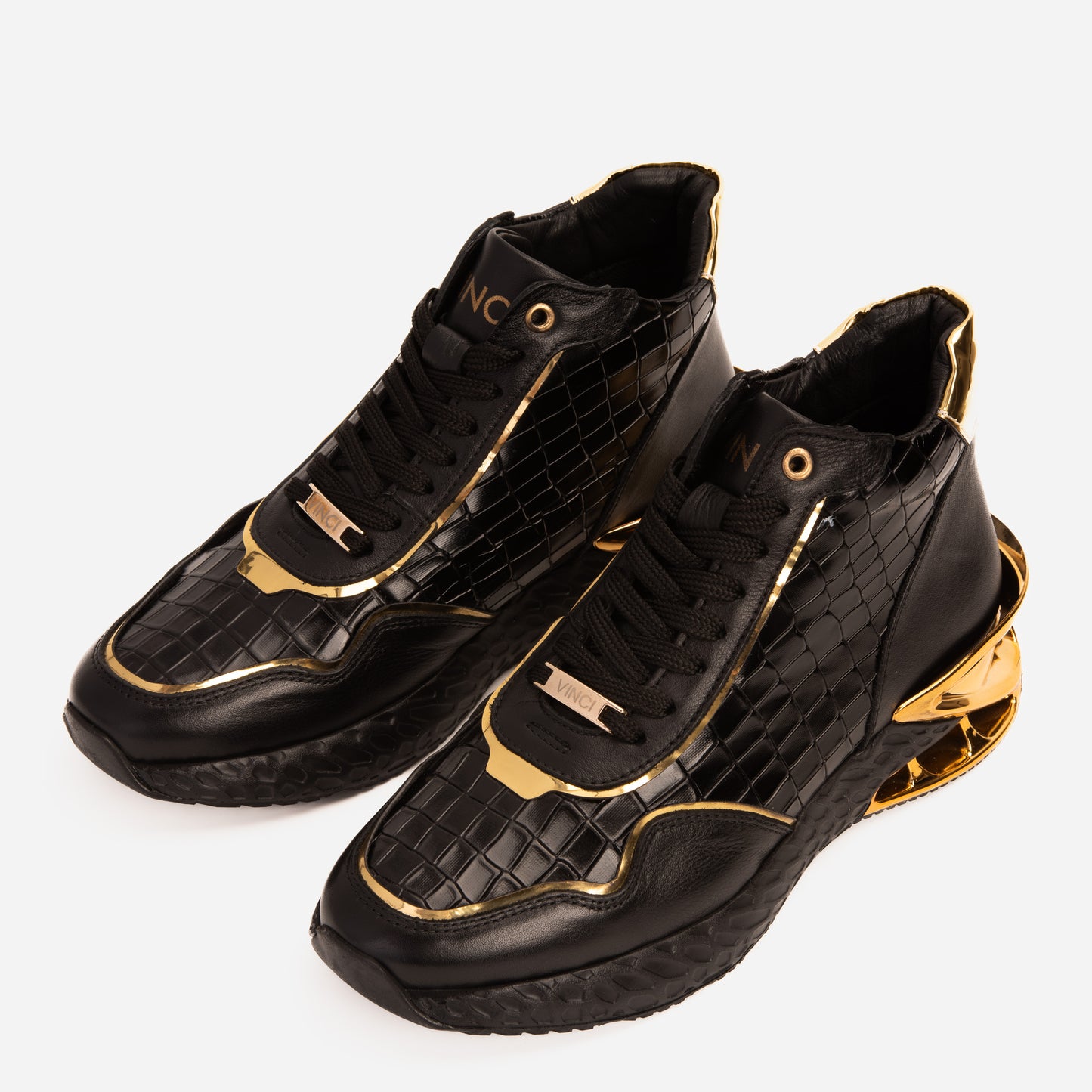 Bellagio Black & Gold High-Top Men Sneaker - 5