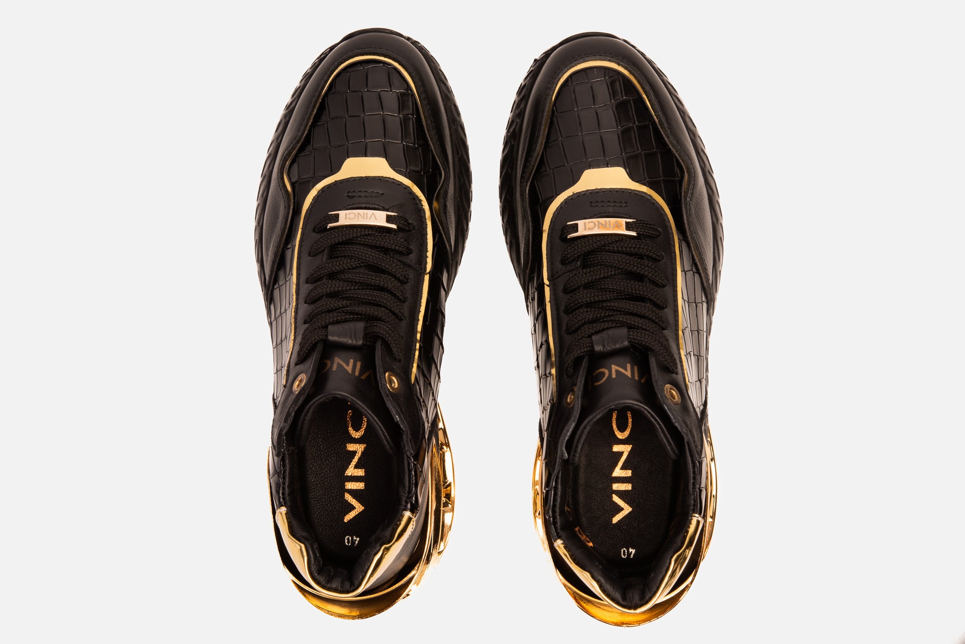 Bellagio Black & Gold High-Top Men Sneaker - 6