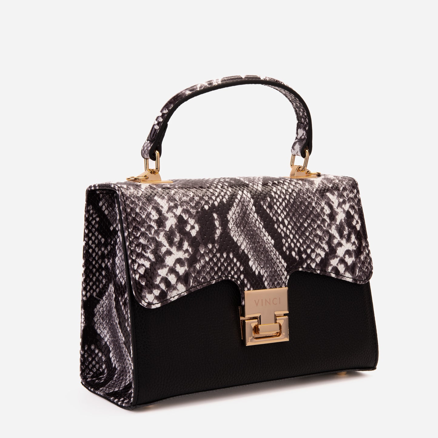 El bolso de mano de piel negra Venezia