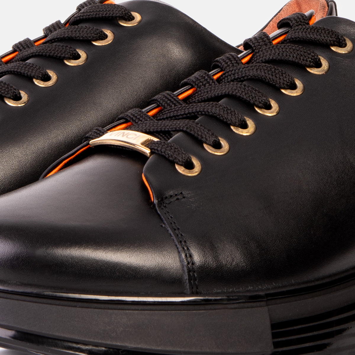 Zapatillas de piel negra para hombre Peklin