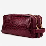 Bolso Essentials para Hombre de Cuero de Pitón Color Burdeos Belluno