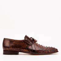 The Noctis Cognac Genuine Python Leather Men Tassel Loafer