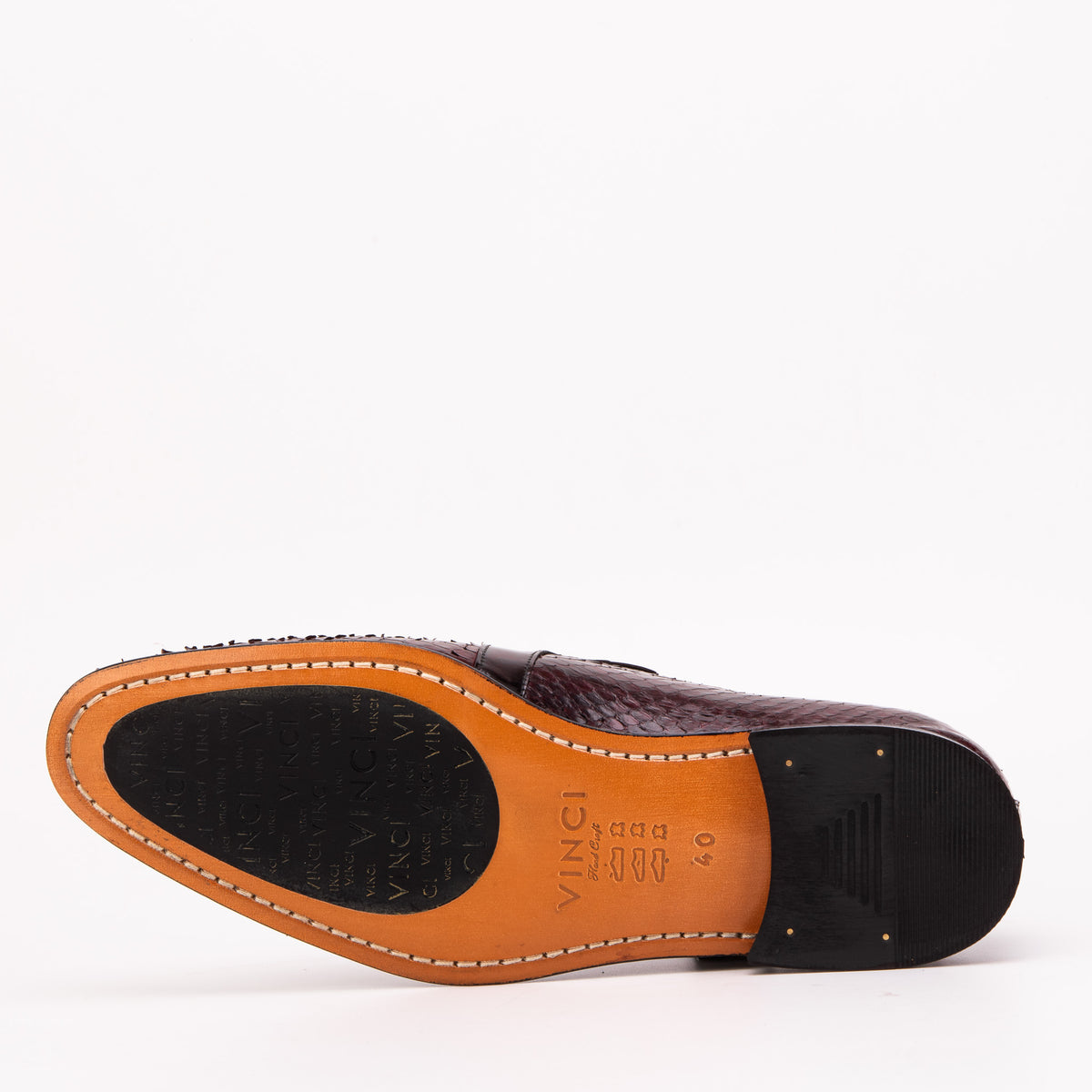 The Noctis Burgundy Genuine Python Leather Men Tassel Loafer