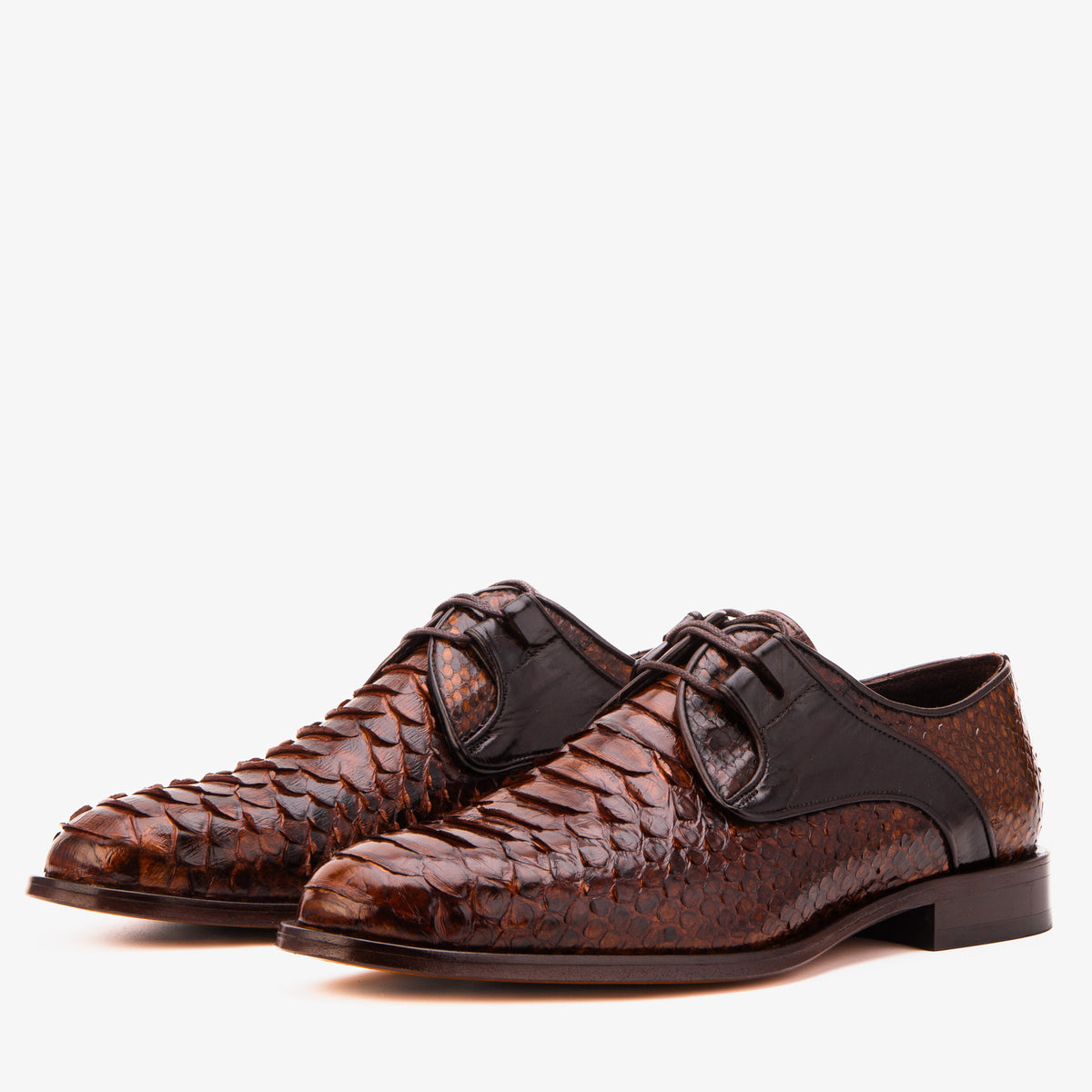 Zapato Derby para Hombre Valmont de Cuero de Pitón Color Tostado