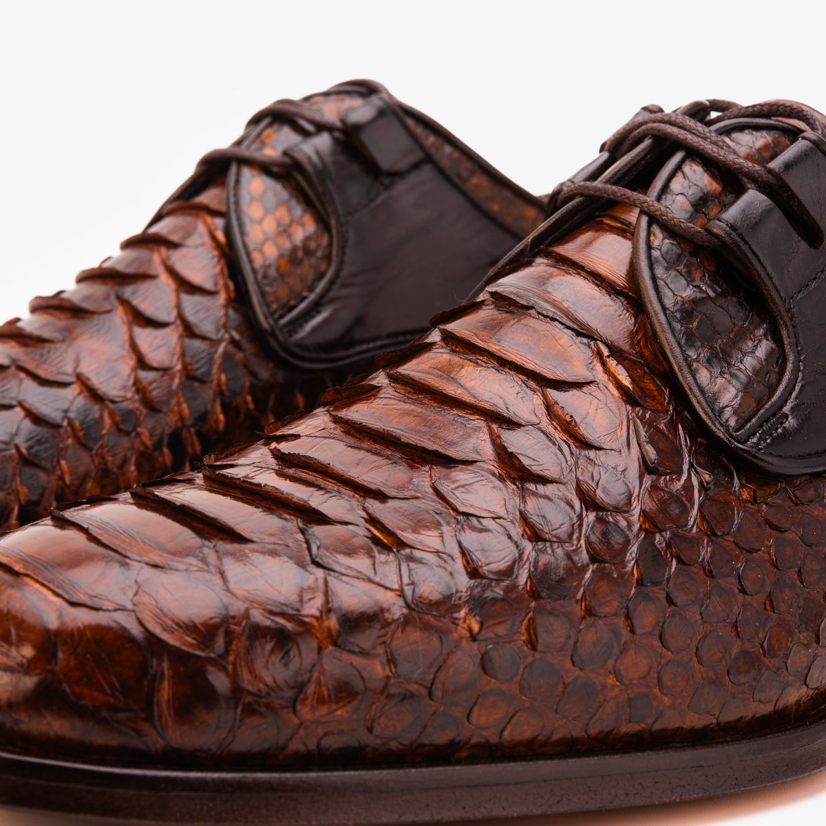Zapato Derby para Hombre Valmont de Cuero de Pitón Color Tostado