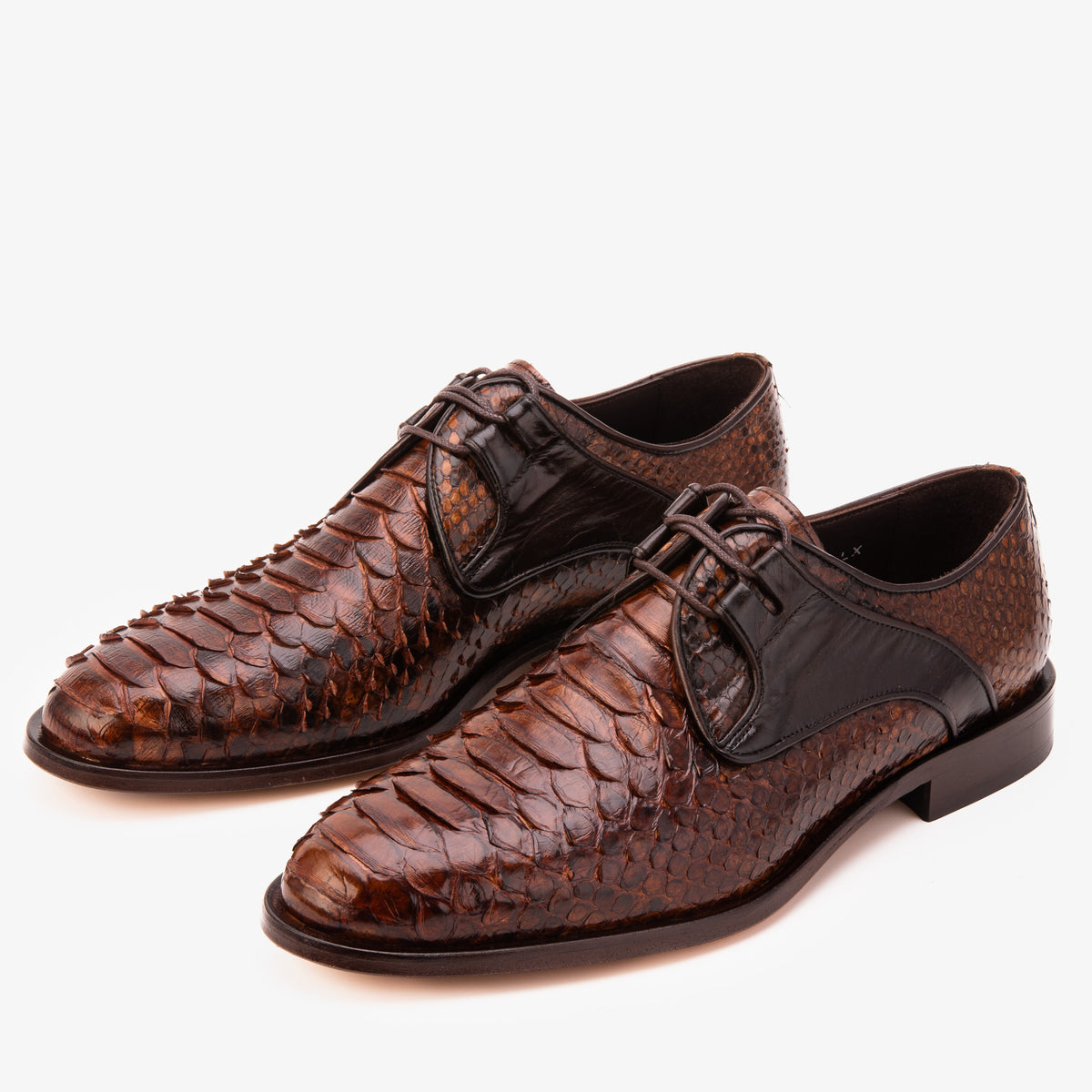 Zapato Derby para Hombre Valmont de Cuero de Pitón Color Tostado