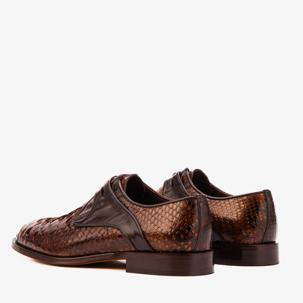 Zapato Derby para Hombre Valmont de Cuero de Pitón Color Tostado
