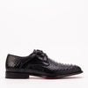 The Valmont Black Python Leather Derby Men Shoe