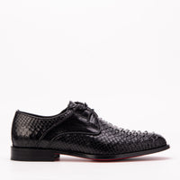 Zapato derby para hombre Valmont de cuero de pitón negro