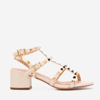 The Nejapa Cream Studded Leather Women Sandal