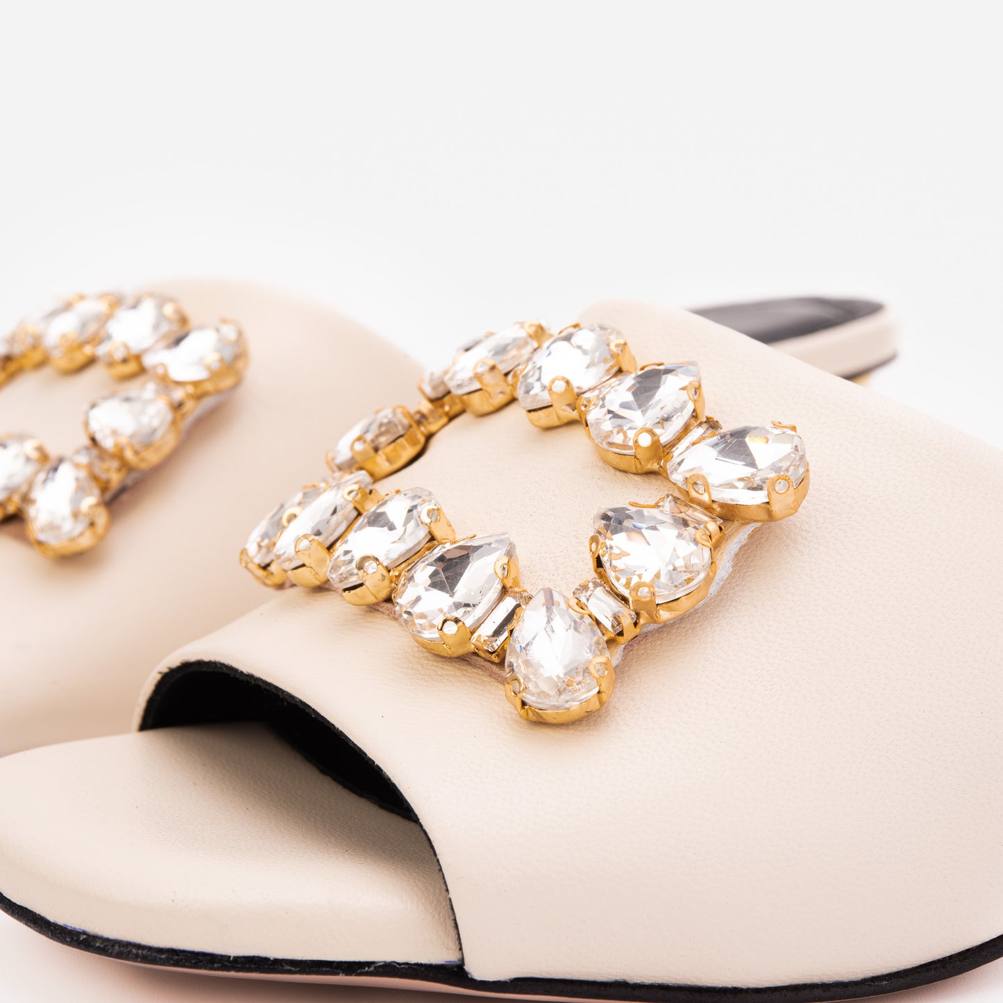 The Noctara White Crystal Heel Women Sandal