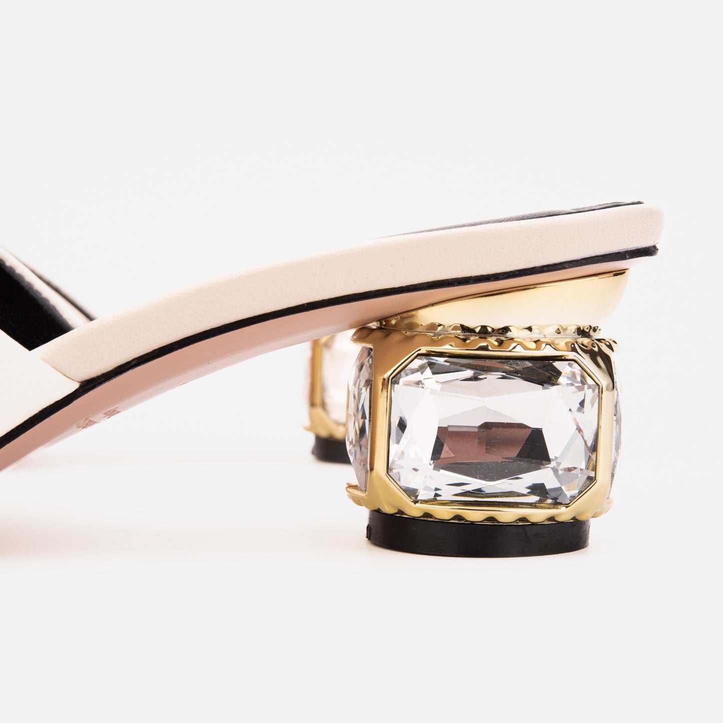 The Noctara White Crystal Heel Women Sandal