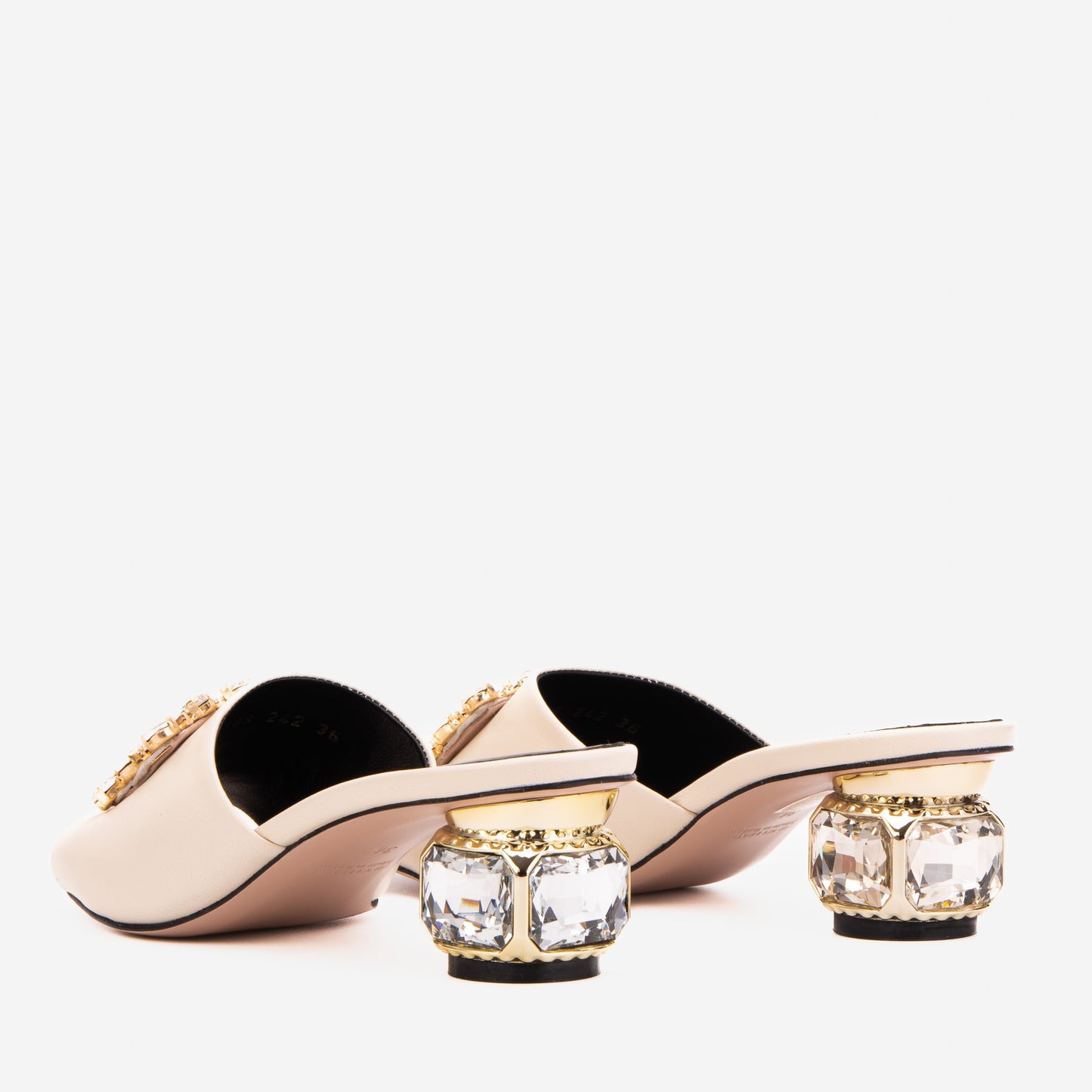 The Noctara White Crystal Heel Women Sandal