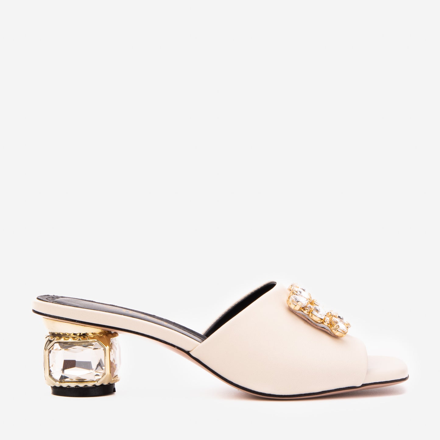 The Noctara White Crystal Heel Women Sandal