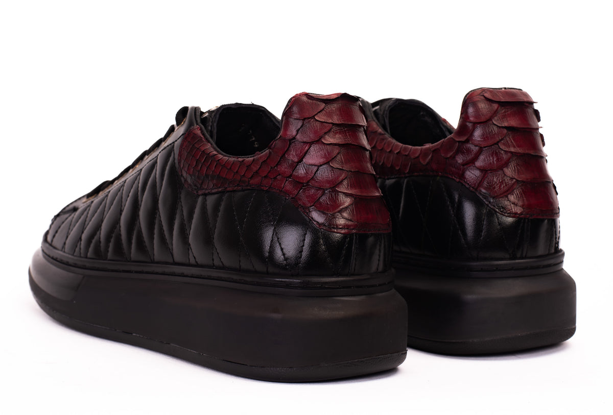 Zapatillas Adler Pyht Snk Skin negras y burdeos para hombre
