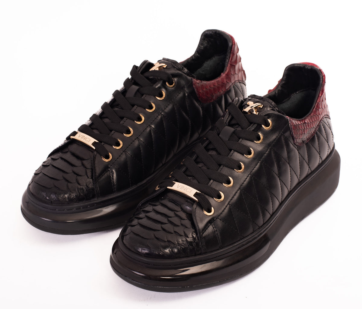 Zapatillas Adler Pyht Snk Skin negras y burdeos para hombre
