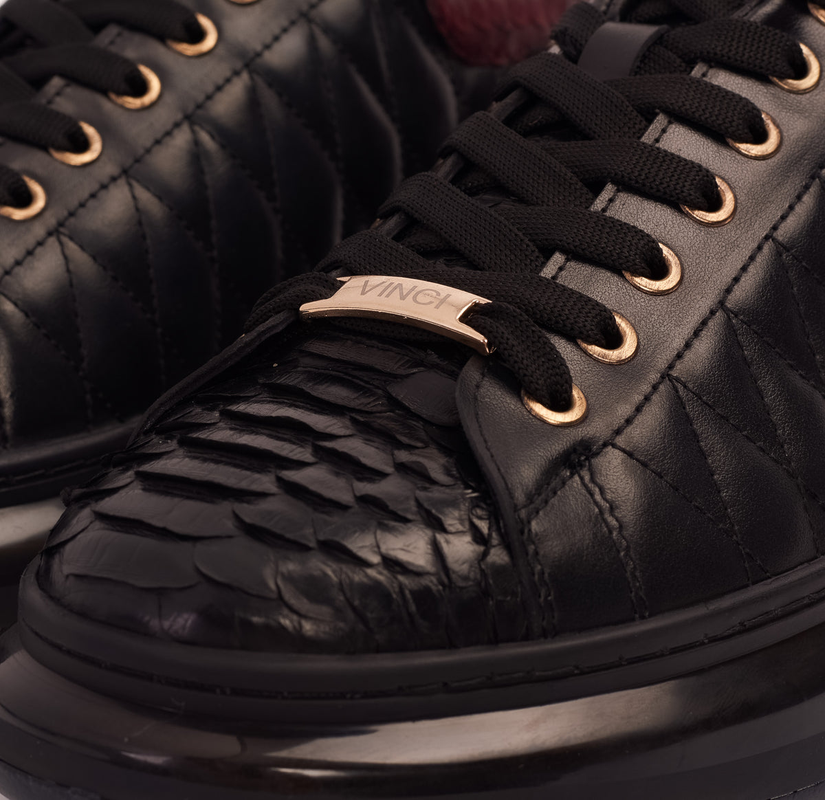 Zapatillas Adler Pyht Snk Skin negras y burdeos para hombre