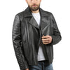 The Fossett Black Leather Men Jacket