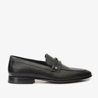¡Venta final del mocasín Acerra para hombre en cuero negro!