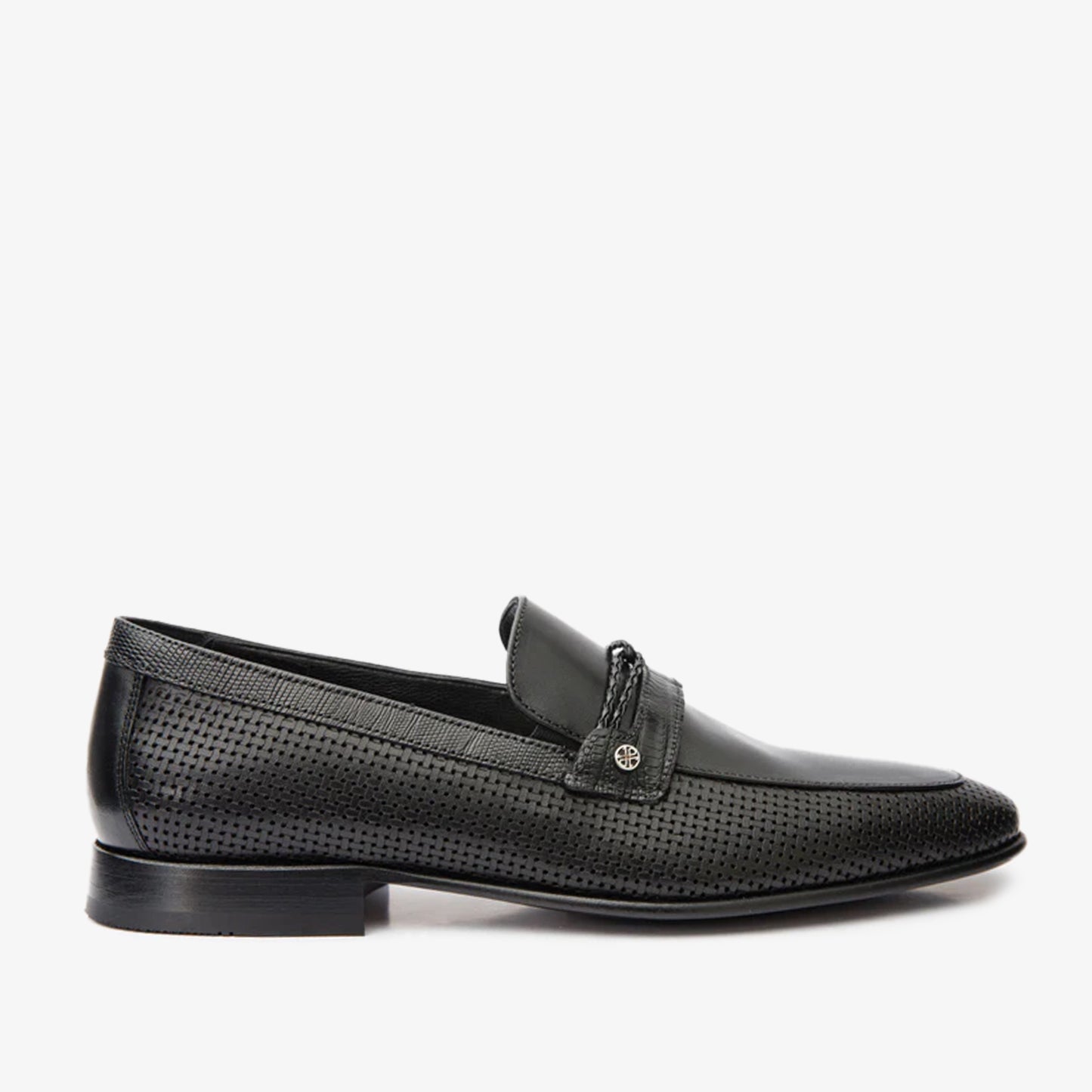¡Venta final del mocasín Acerra para hombre en cuero negro!