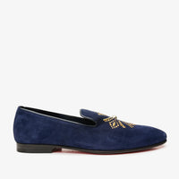 Mocasines sin cordones de ante azul marino para hombre de Lazio Shoe