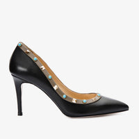 ¡Venta final de zapatos de mujer tipo pump de cuero negro Tikapur!