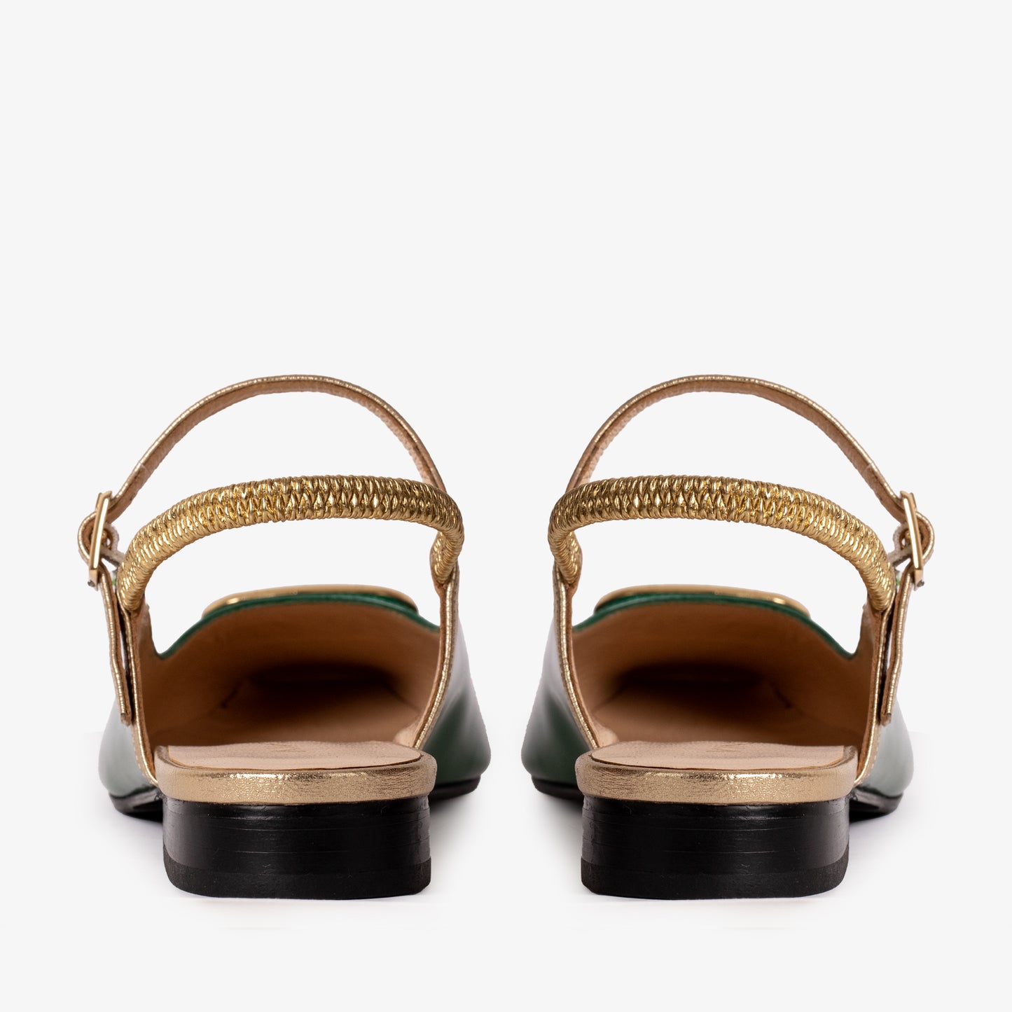 The Rosalinda Green Patent Leather Women Flat Slingback Sandal