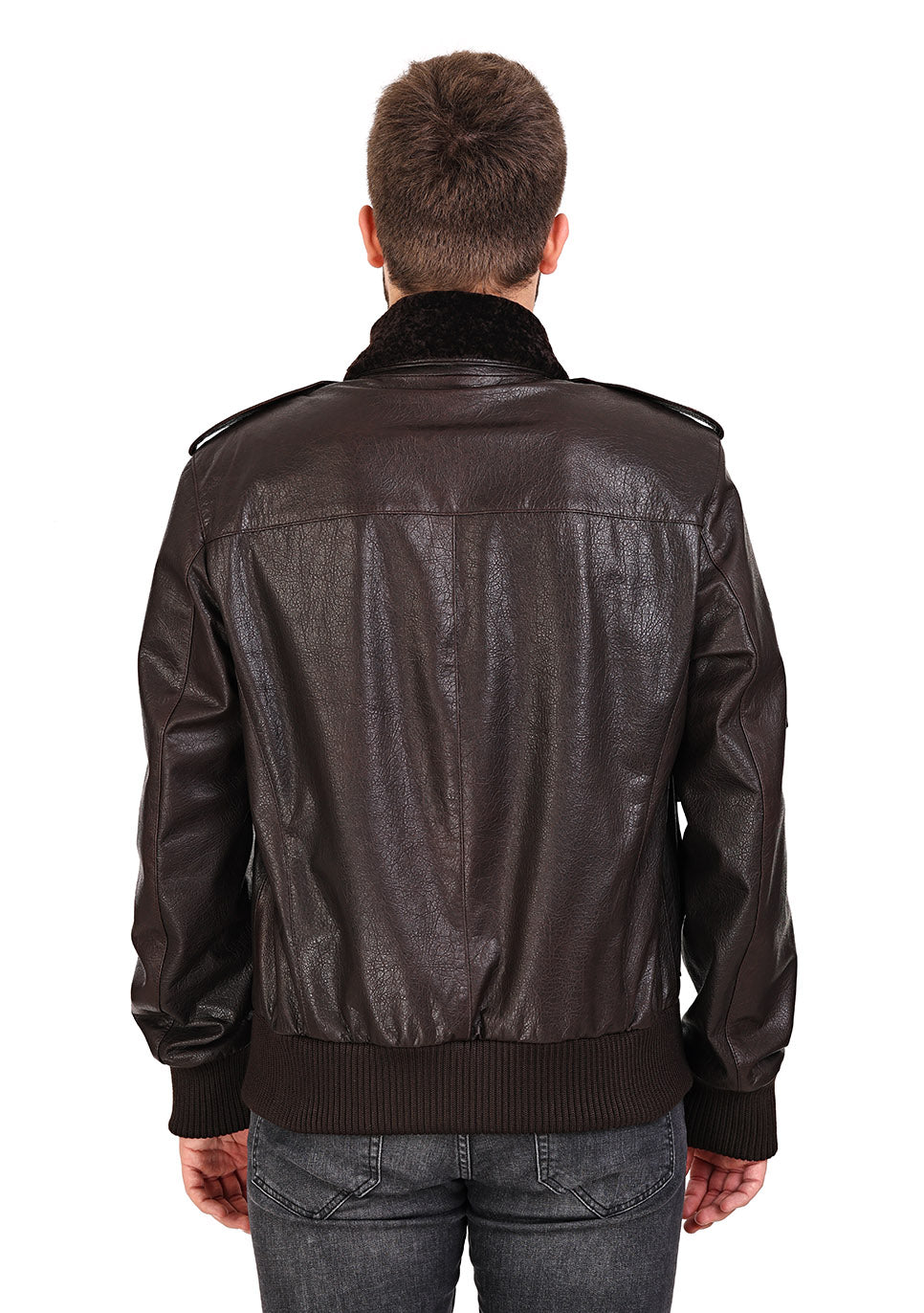 La chaqueta de cuero marrón Tivoli para hombre 